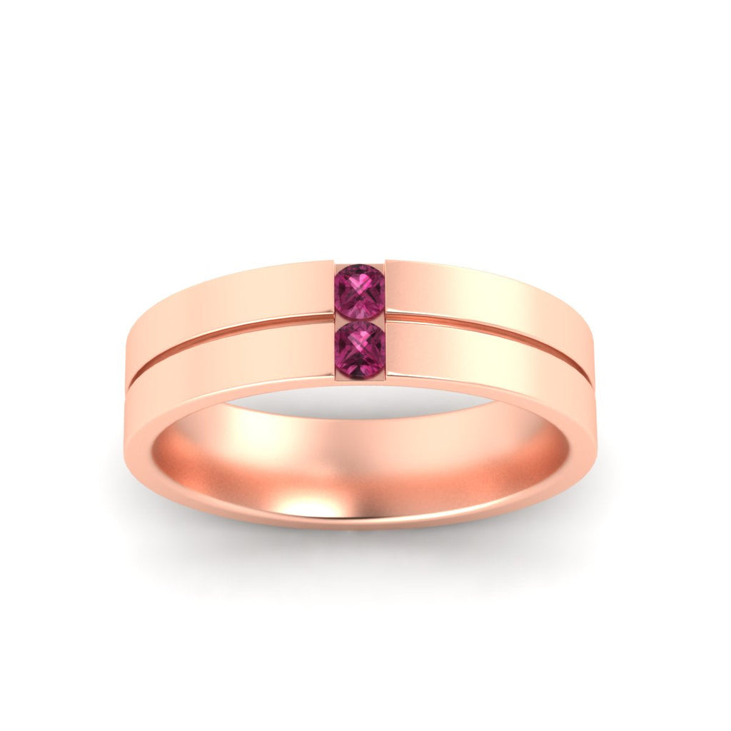Mens 2 Stone Band