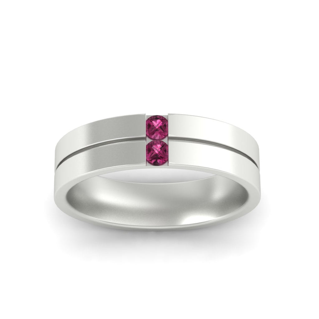 Mens 2 Stone Band