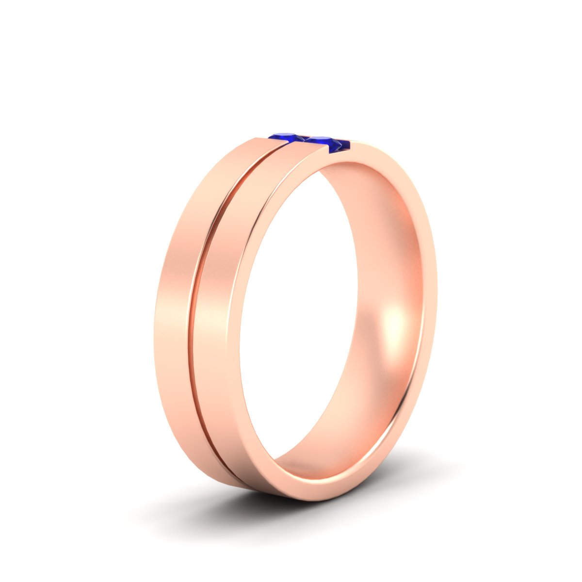 Mens 2 Stone Band