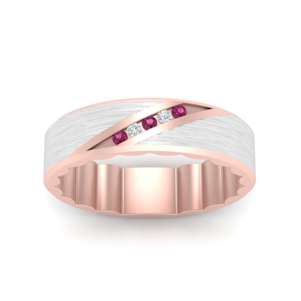 Brush Finish 2 Tone Promise Ring