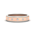 Mens Two Tone Bezel Stone Wedding Ring