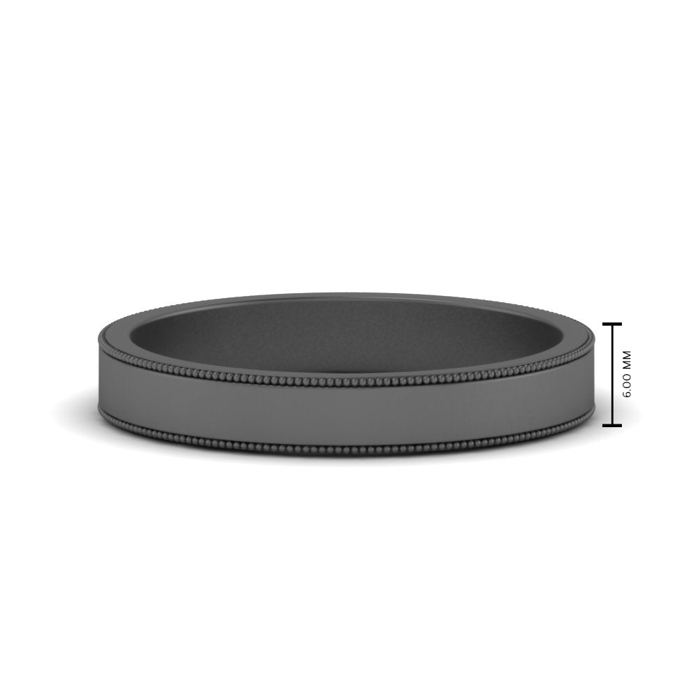 Flat Milgrain Mens Wedding Band