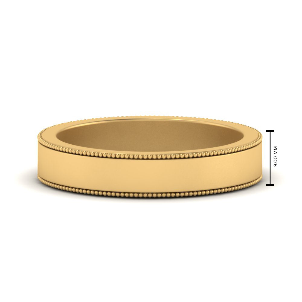 Flat Milgrain Mens Wedding Band
