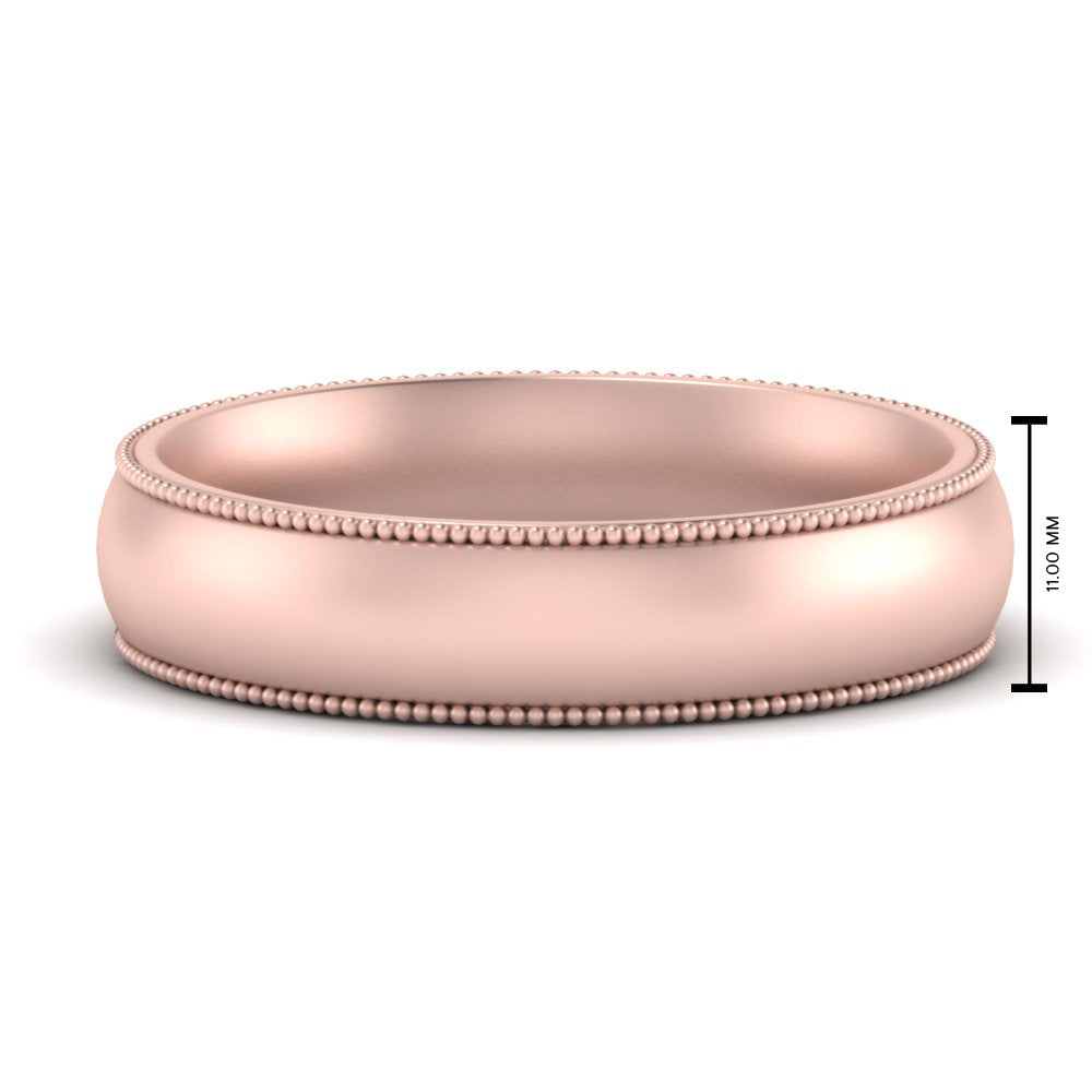 4 mm Milgrain Comfort Fit Mens Wedding Band