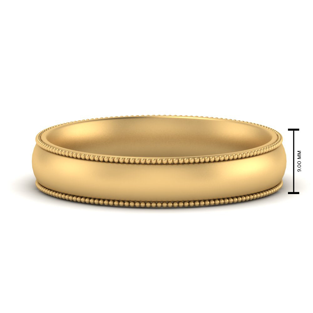 4 mm Milgrain Comfort Fit Mens Wedding Band