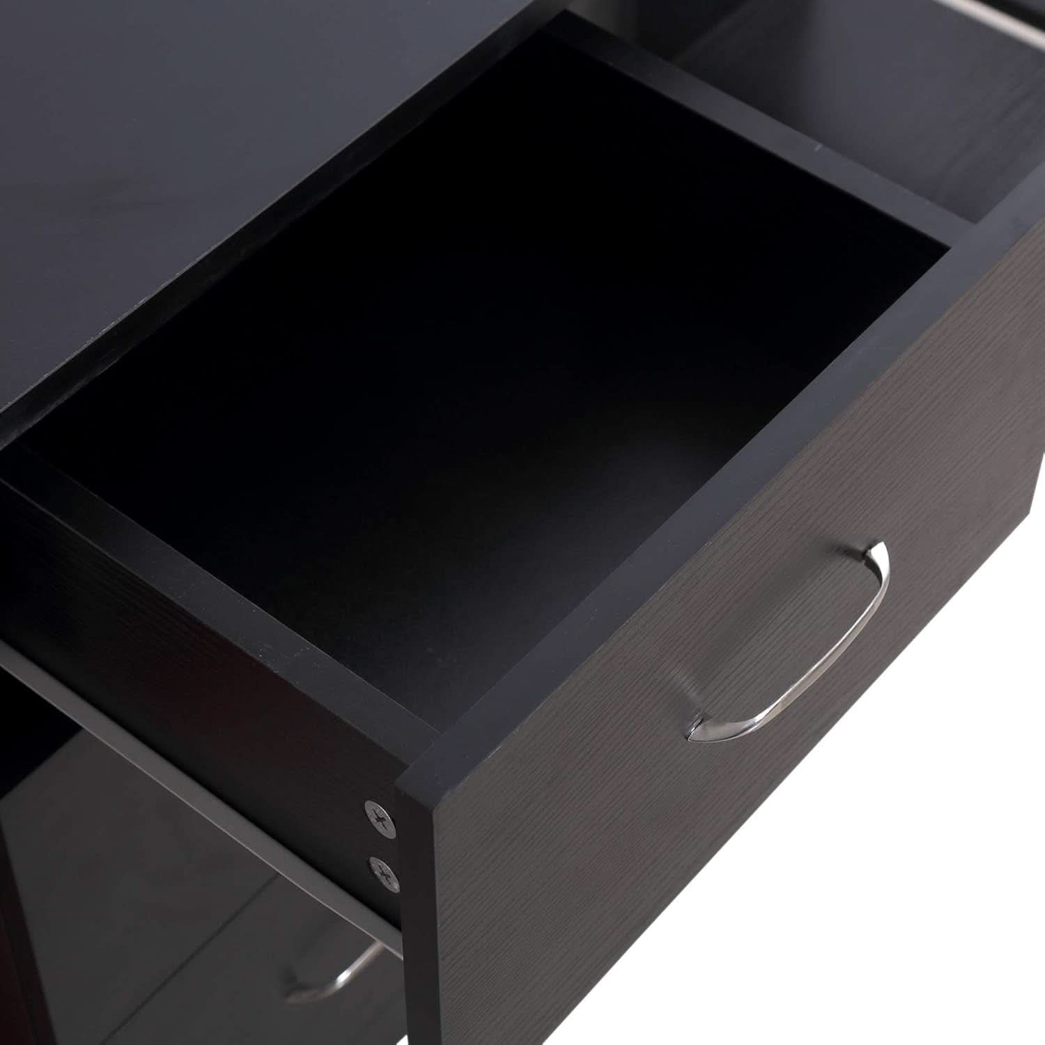 Modern 47 Inch Computer Desk With Storage Shelves