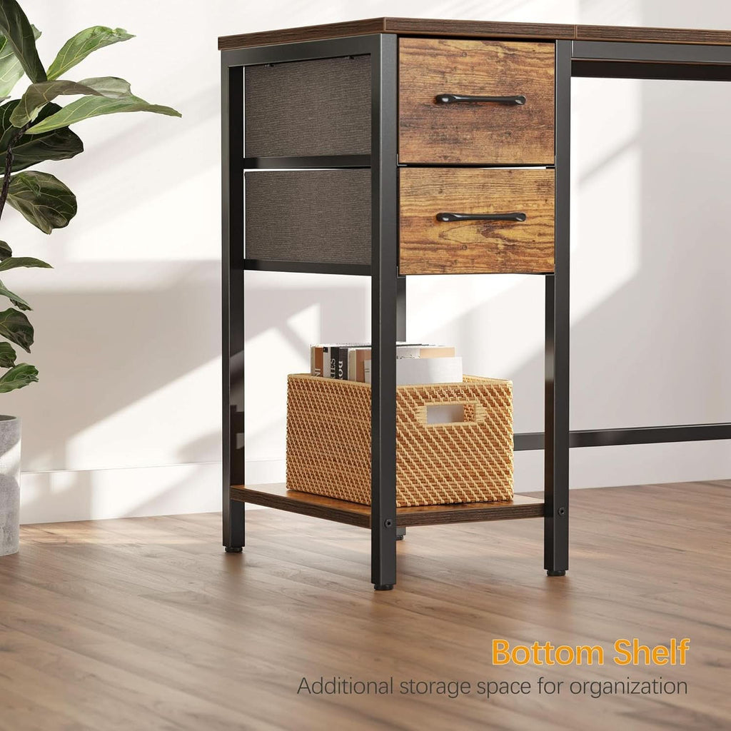 Modern 47 Inch Home Office Desk With Storage Drawers