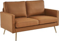 Modern 56 Inch PU Leather Loveseat for Small Spaces