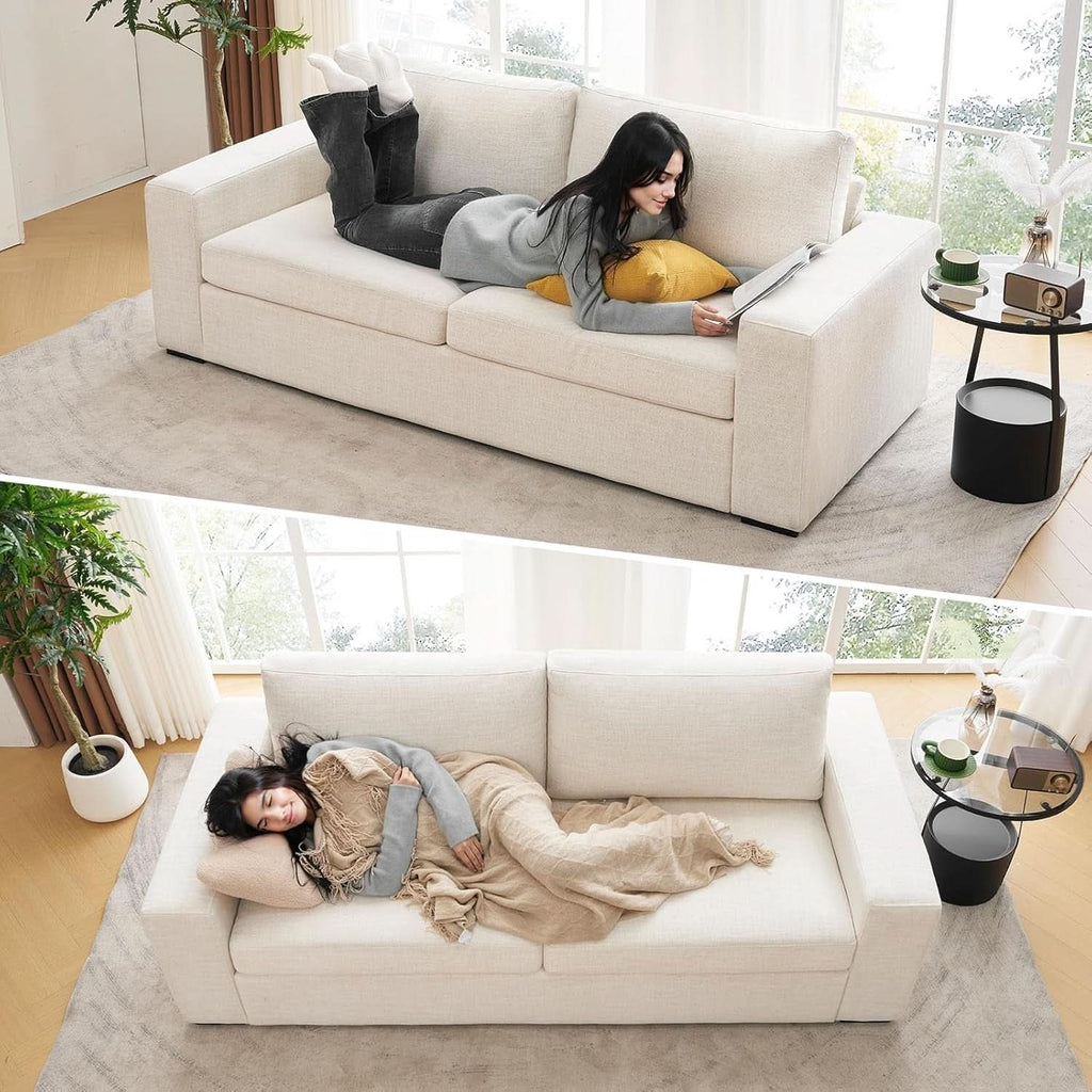 Modern 85 Inch Comfy Sofa Deep Seat Couch