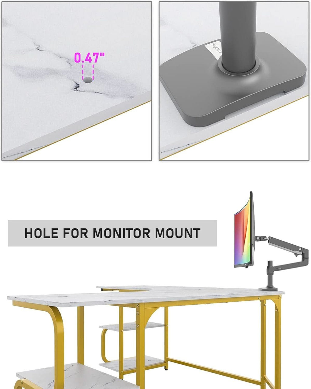 Modern L Shaped Desk with Large Shelves for Office
