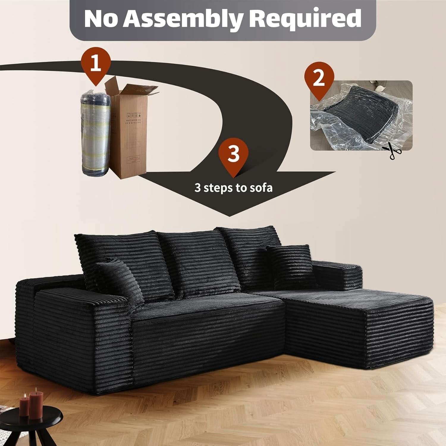 Modern Modular L Shaped Sectional Sofa for Living Room