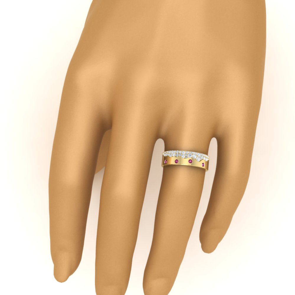 Mountain Stone Mens Wedding Ring