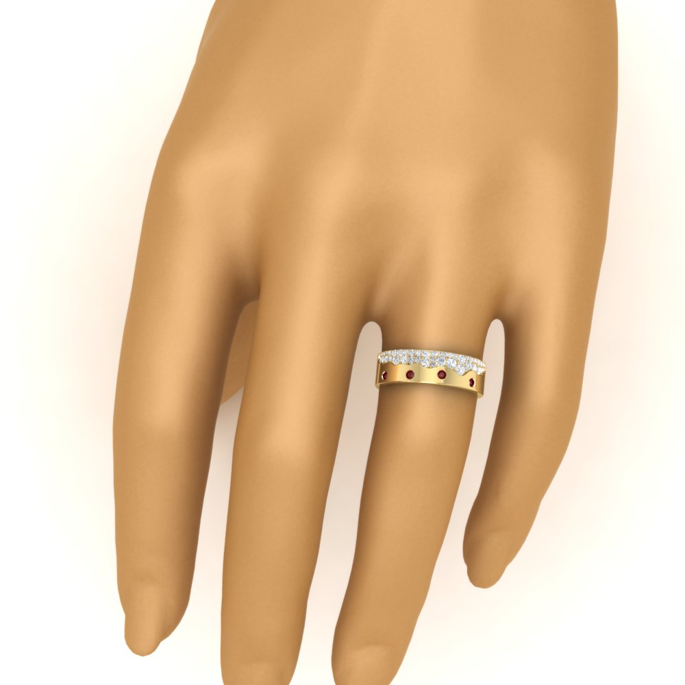 Mountain Stone Mens Wedding Ring
