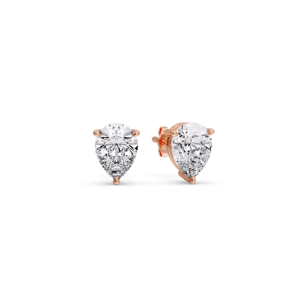 Diamond Pear Cut 3 Prong Earring