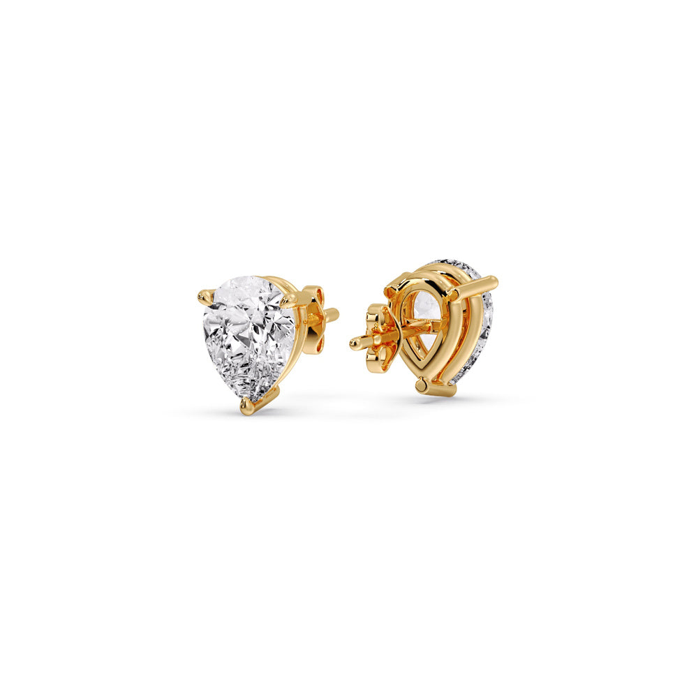 Diamond Pear Cut 3 Prong Earring