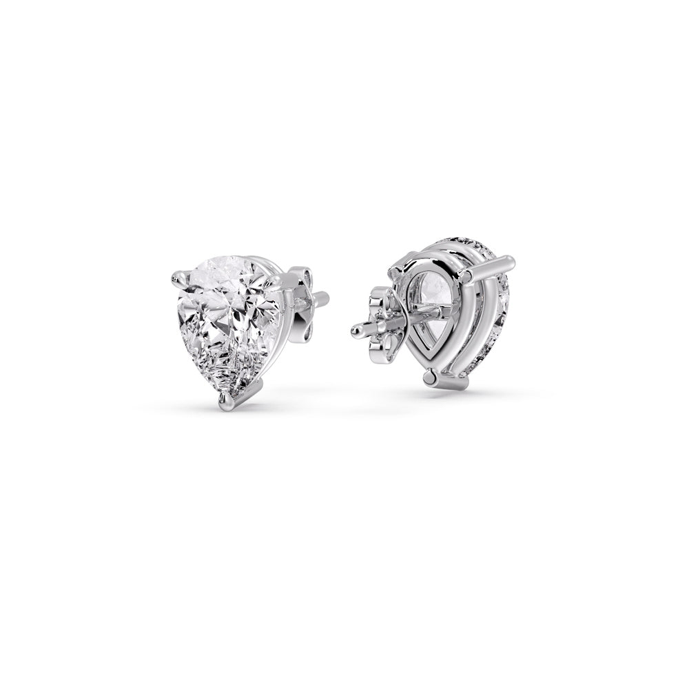 Diamond Pear Cut 3 Prong Earring
