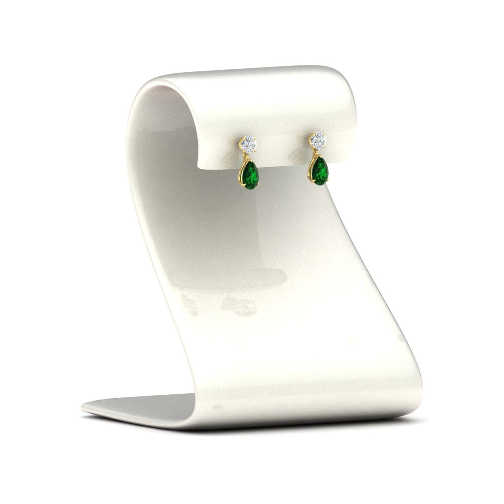 Round And Pear Drop Stud Earrings