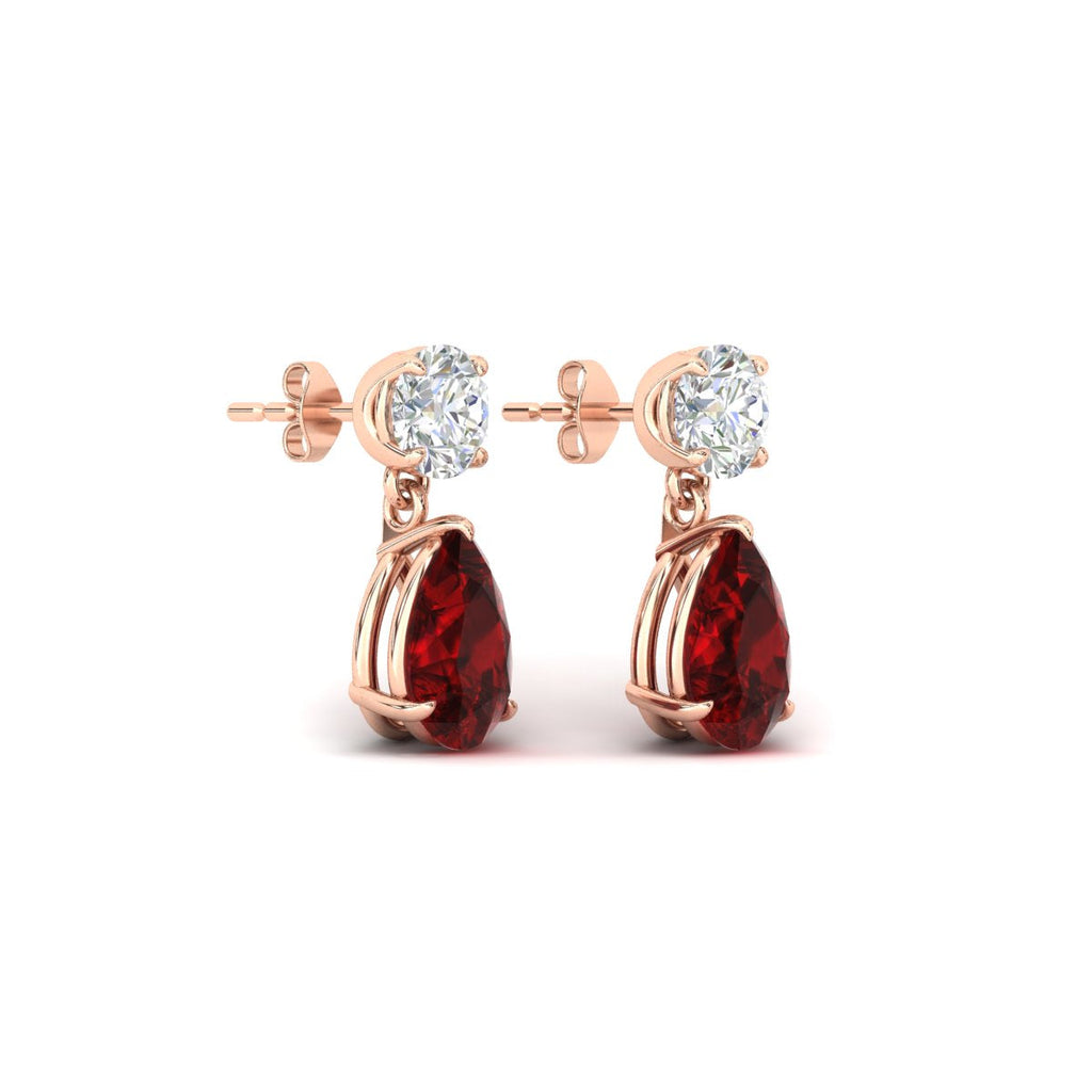 Round And Pear Drop Stud Earrings