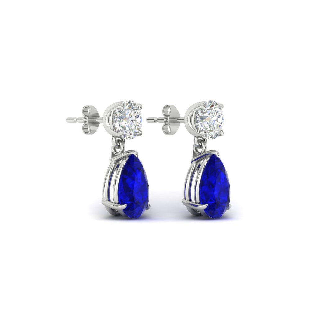 Round And Pear Drop Stud Earrings