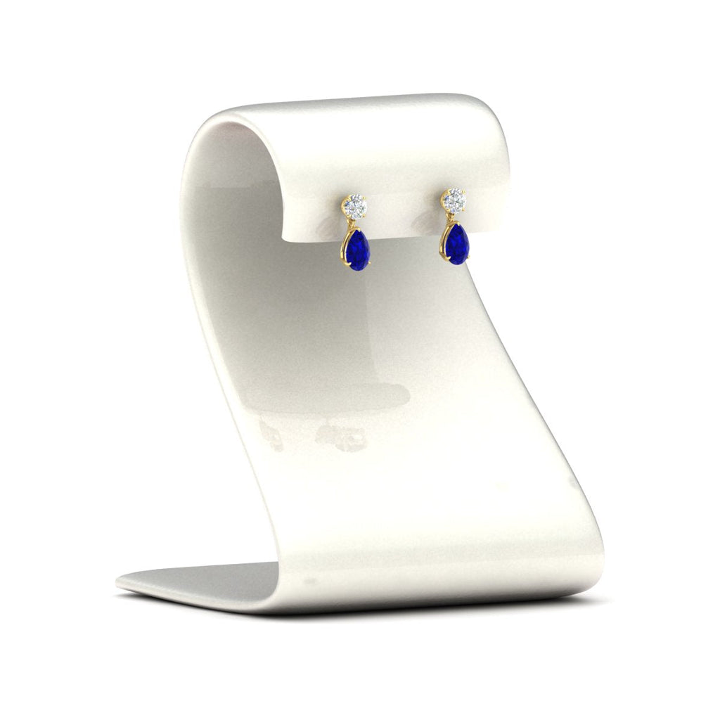 Round And Pear Drop Stud Earrings