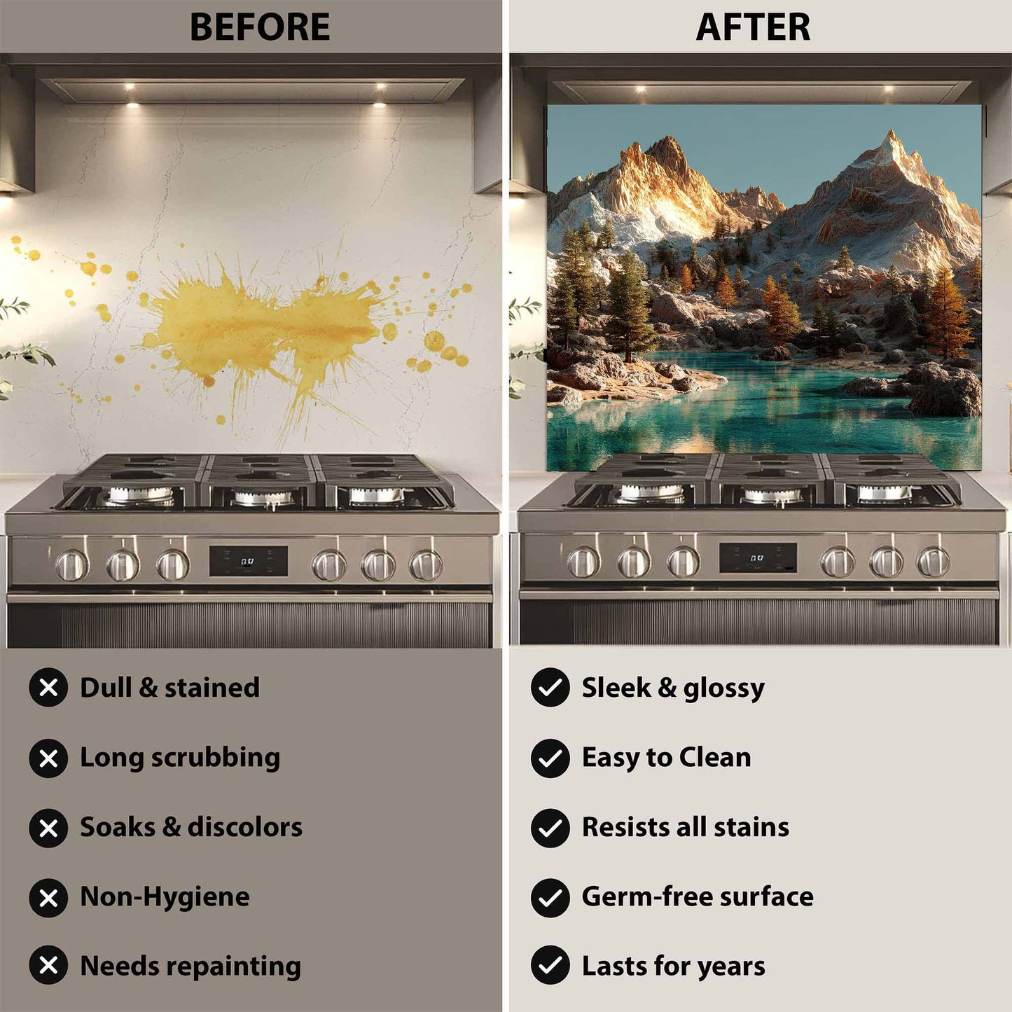 Tempered Glass Backsplash for Kitchen – Alpine Serenity Custom Splashback Glass Panel