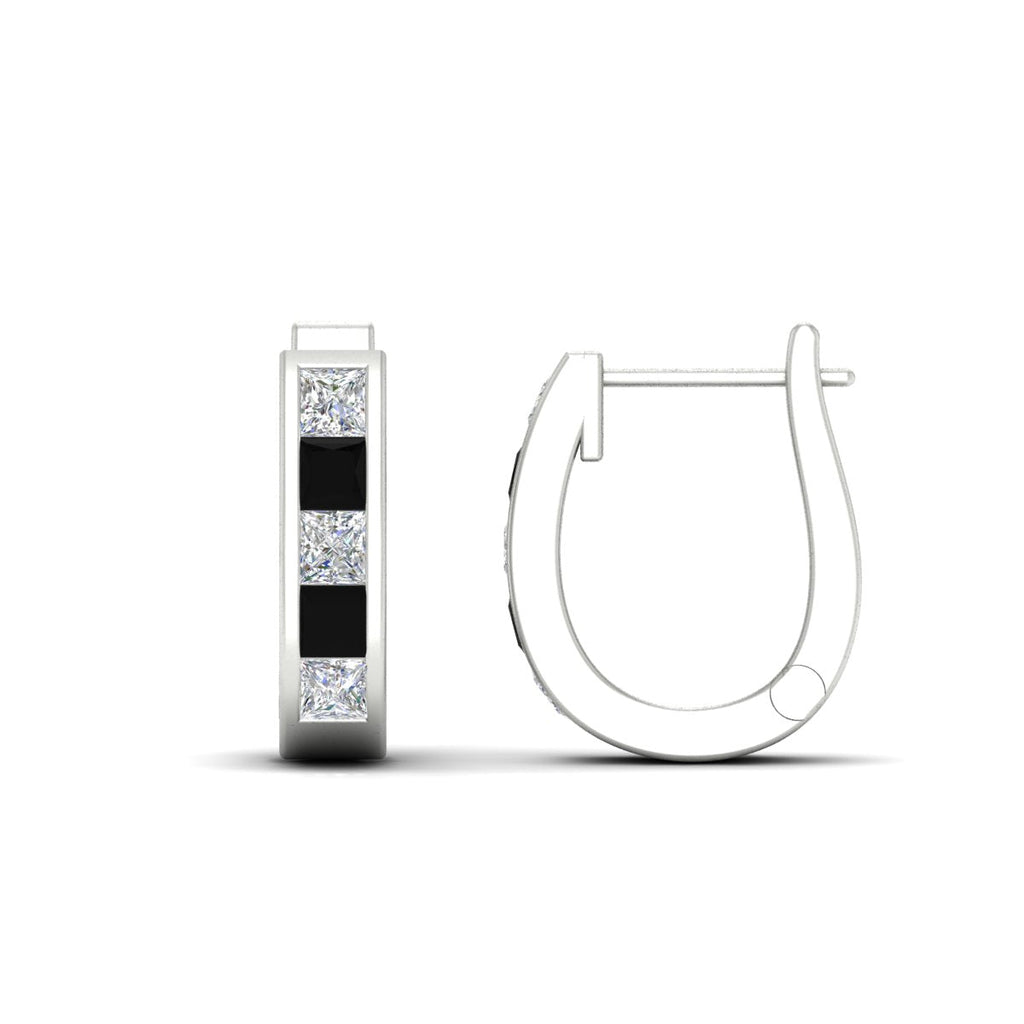 Channel Set Huggie Hoop Earring
