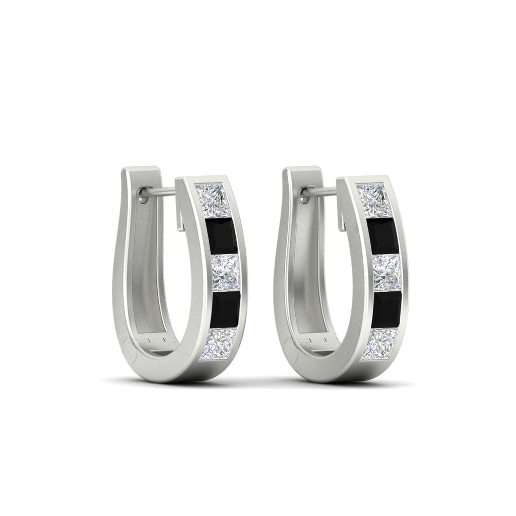Channel Set Huggie Hoop Earring