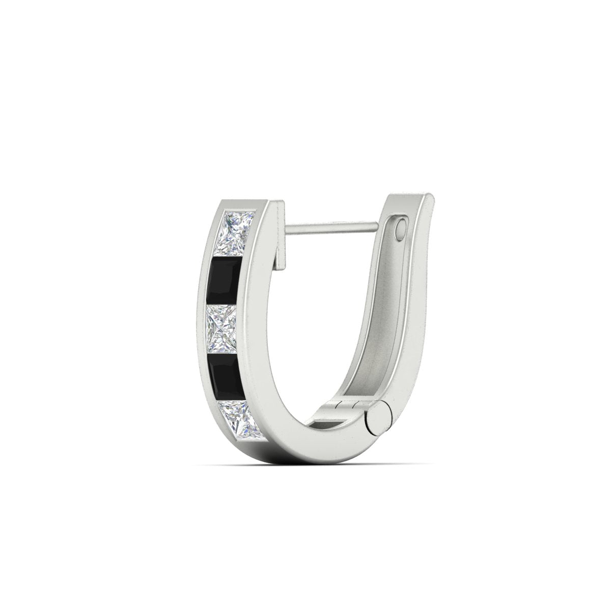 Channel Set Huggie Hoop Earring