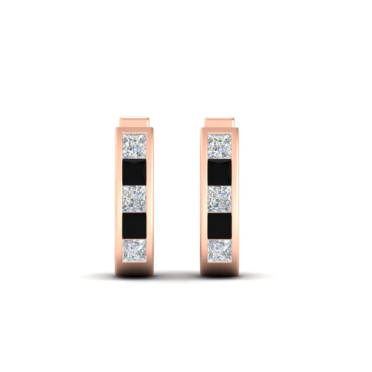 Channel Set Huggie Hoop Earring