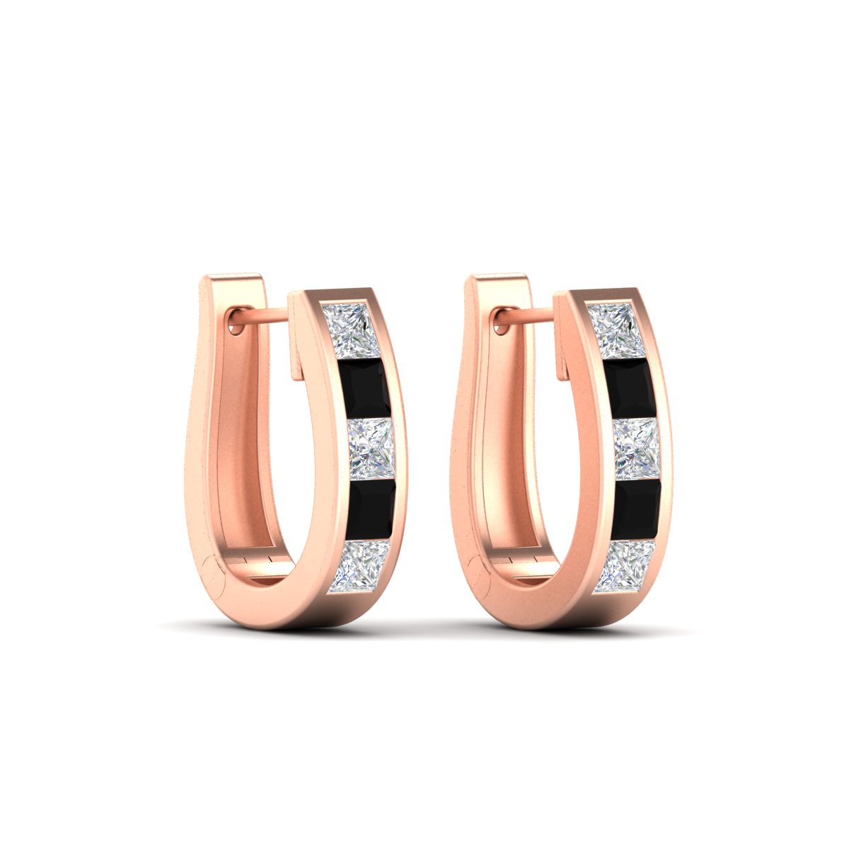 Channel Set Huggie Hoop Earring