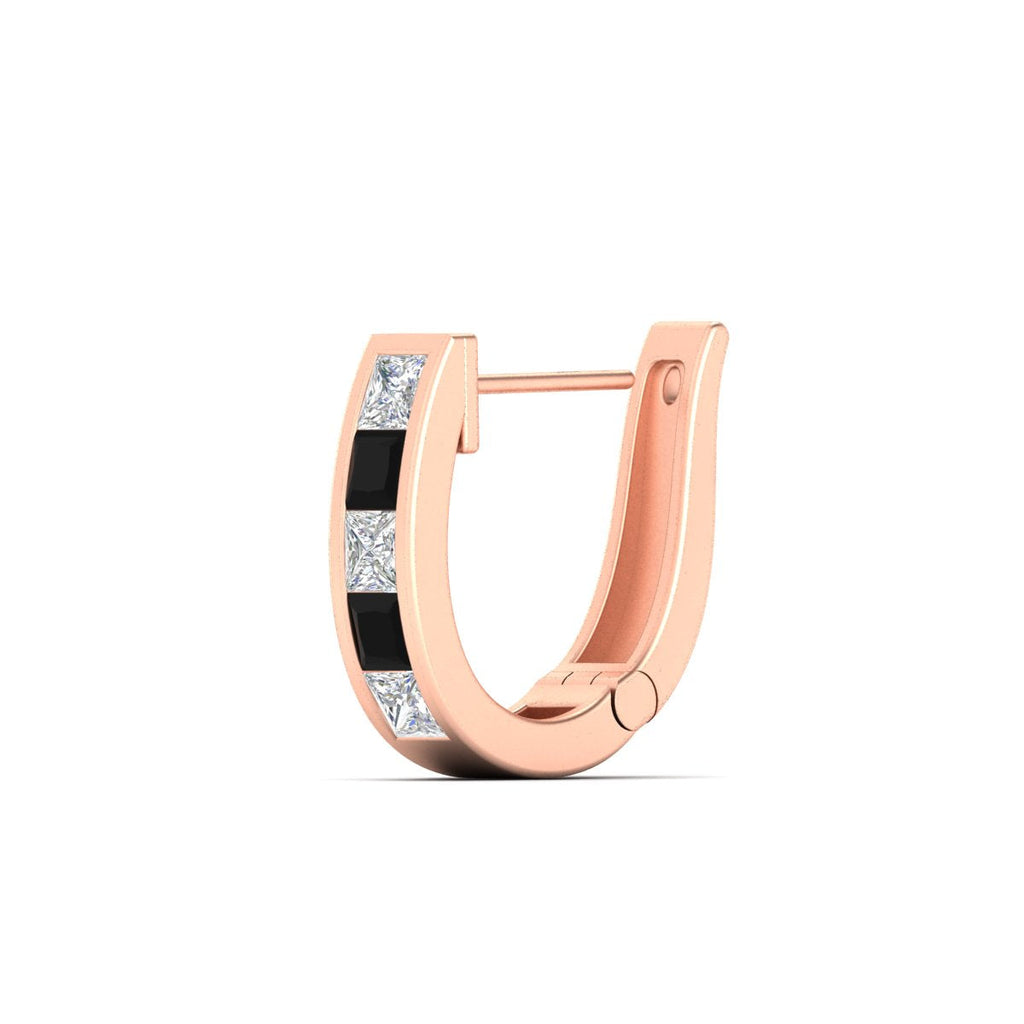 Channel Set Huggie Hoop Earring