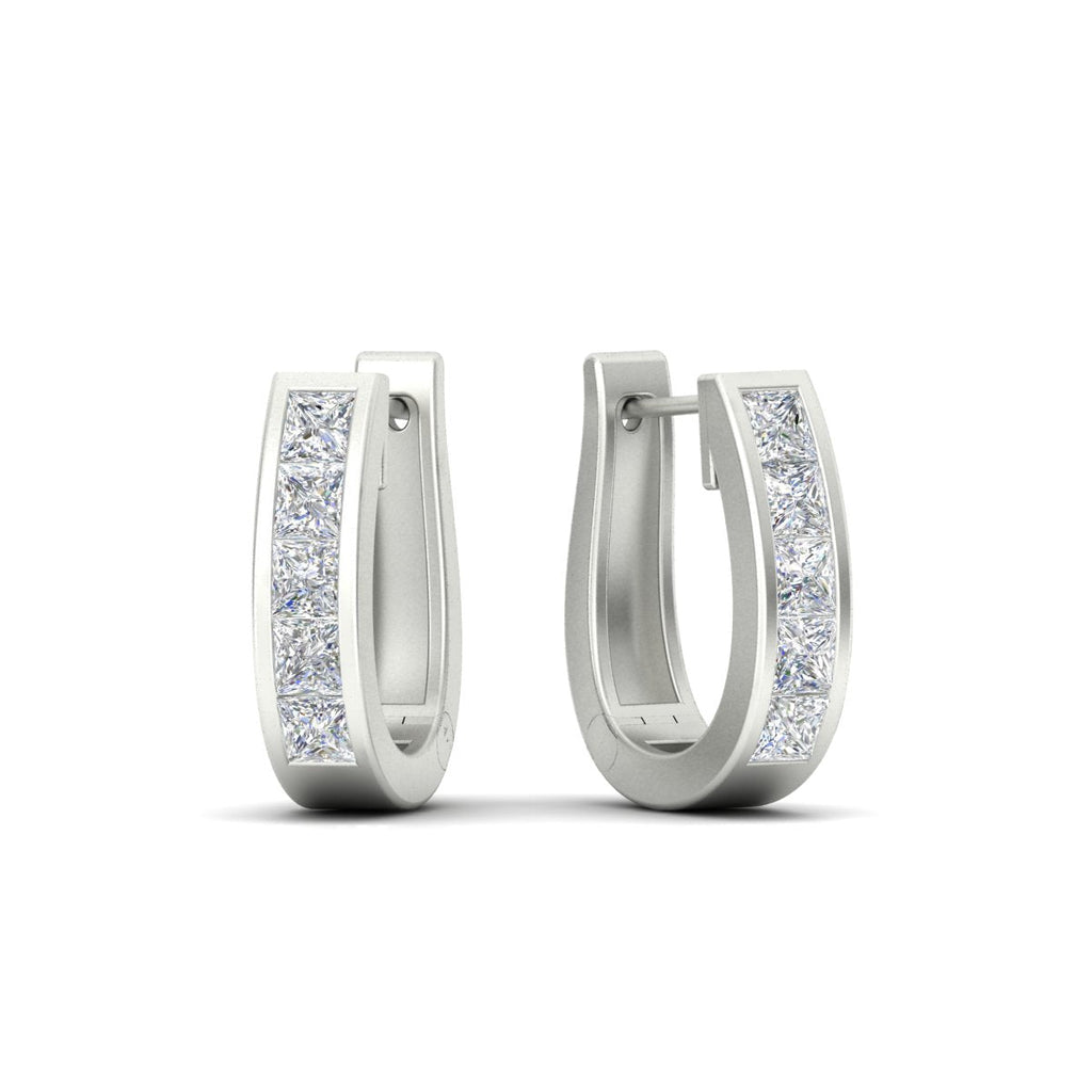 Channel Set Huggie Hoop Earring