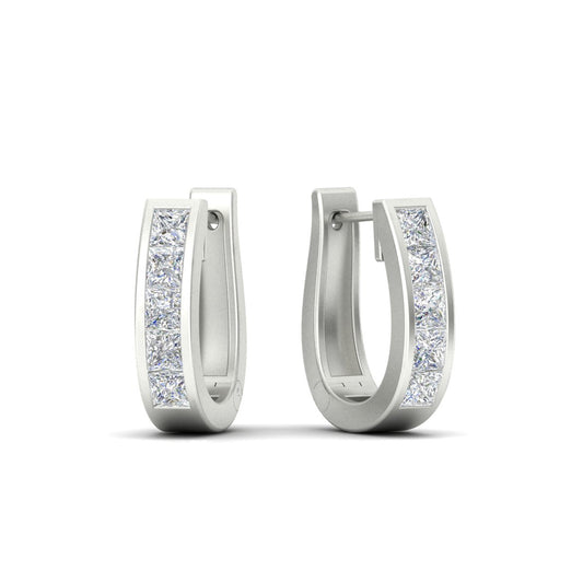 Channel Set Huggie Hoop Earring