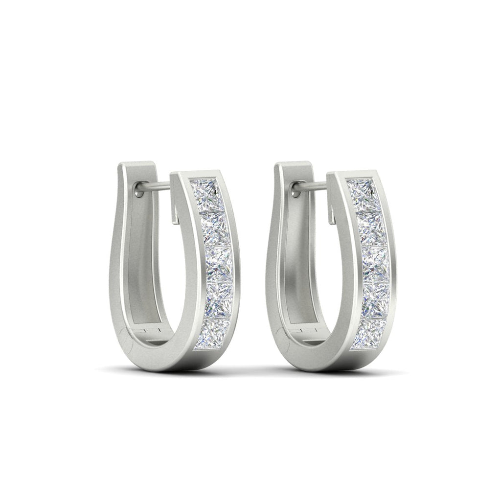 Channel Set Huggie Hoop Earring