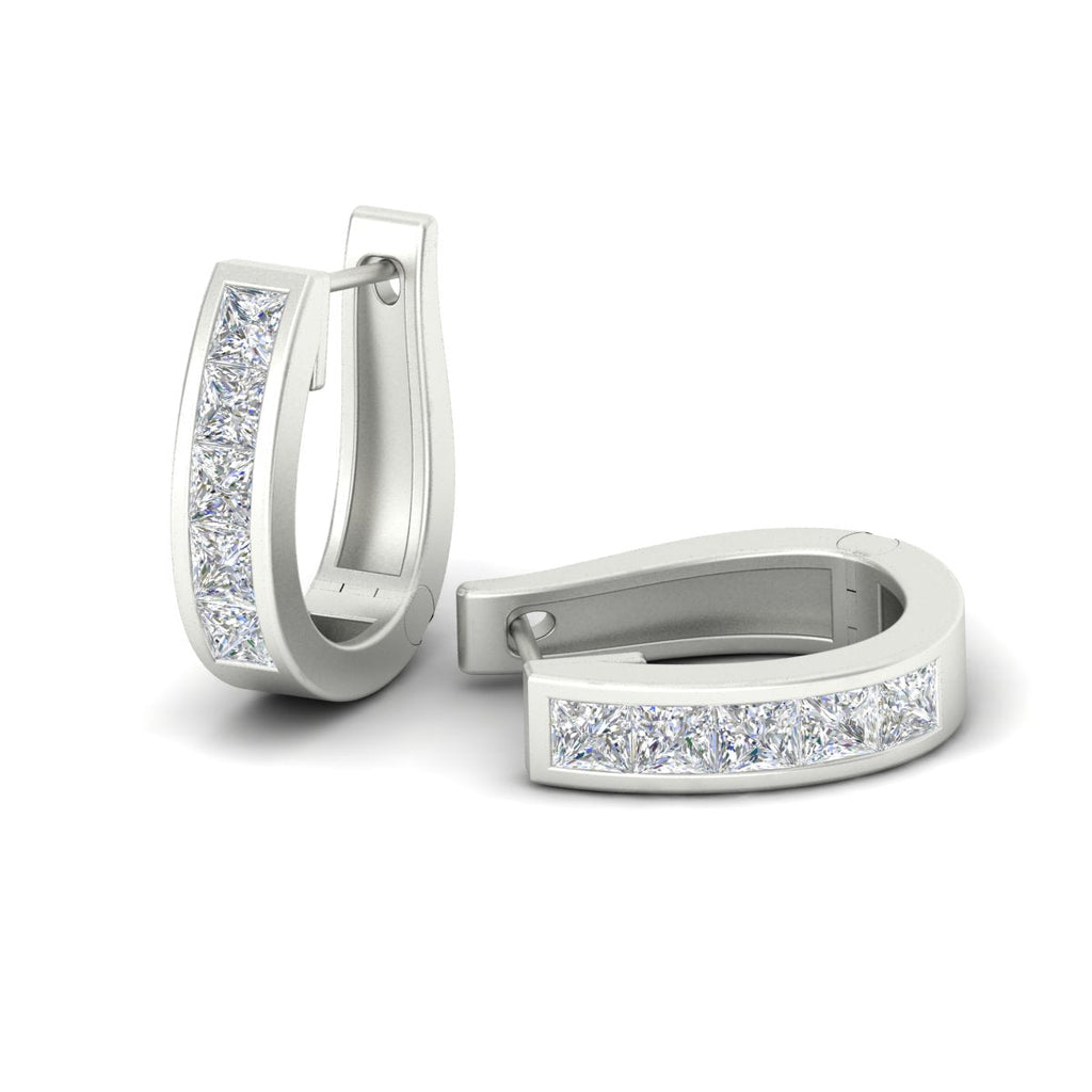 Channel Set Huggie Hoop Earring