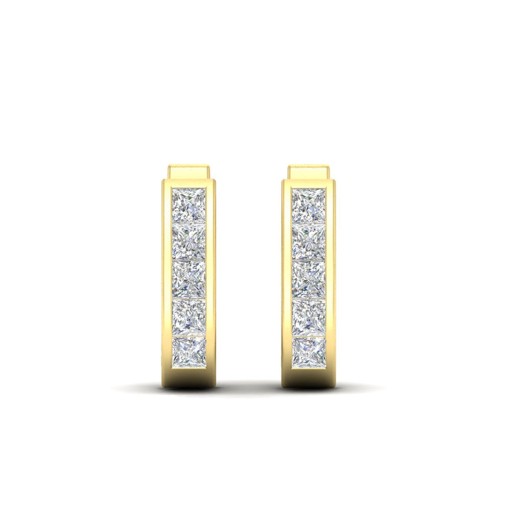 Channel Set Huggie Hoop Earring