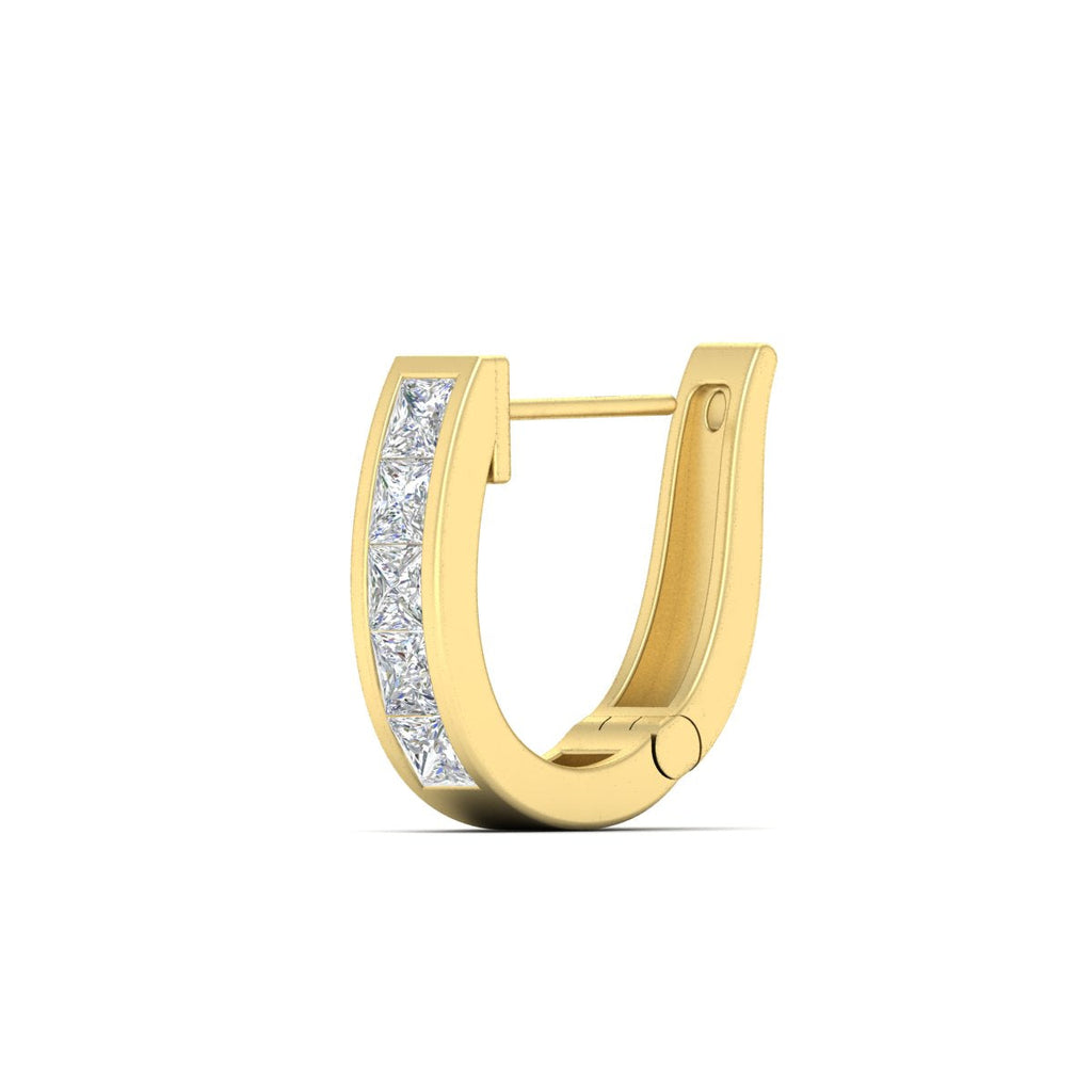 Channel Set Huggie Hoop Earring