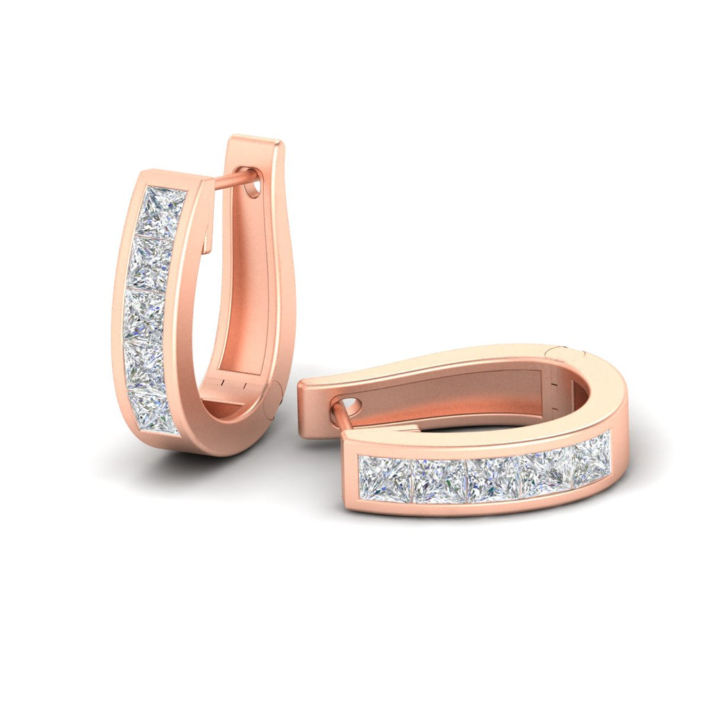 Channel Set Huggie Hoop Earring