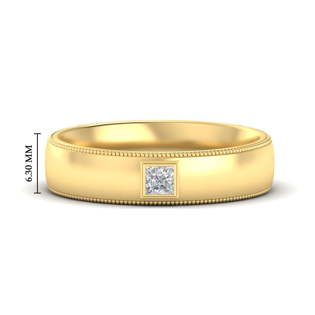 Princess Cut Mens Comfort Fit Promise Ring