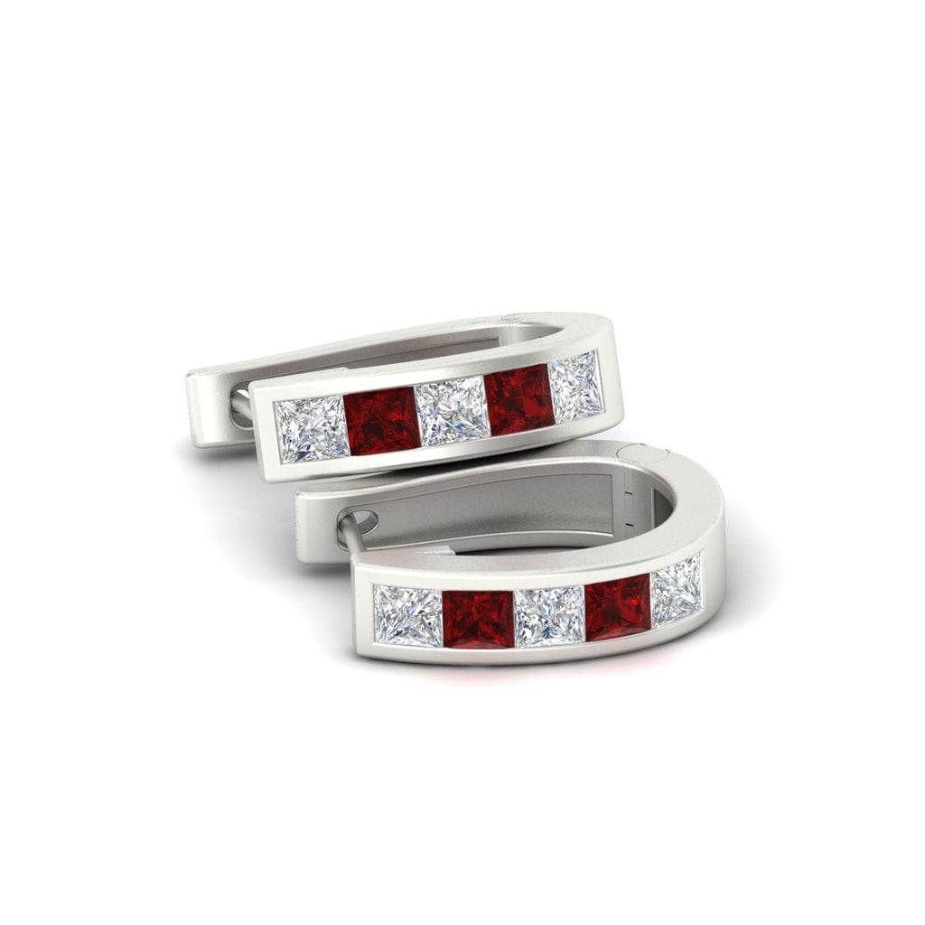 Channel Set Huggie Hoop Earring