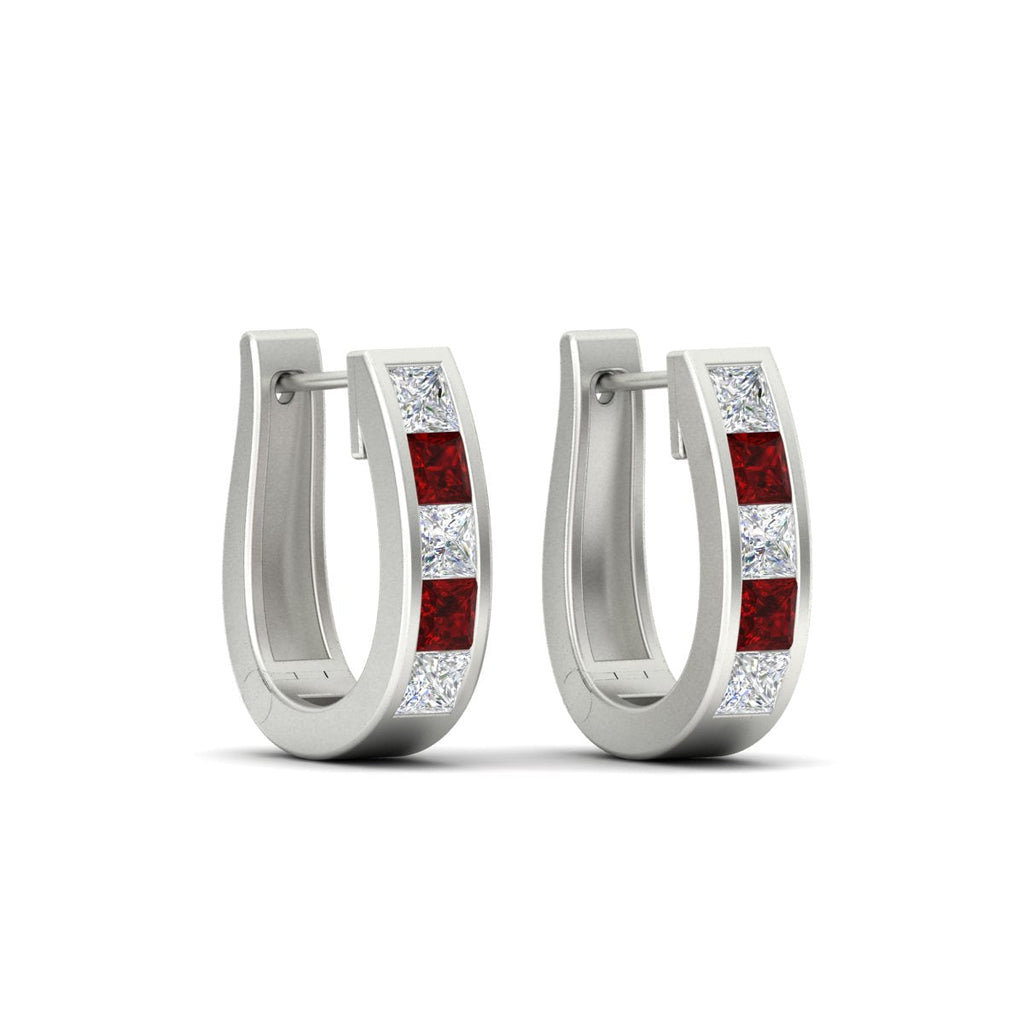 Channel Set Huggie Hoop Earring