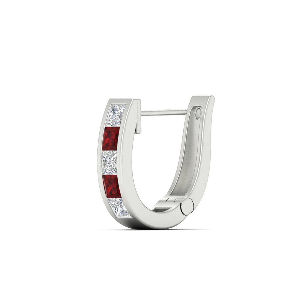 Channel Set Huggie Hoop Earring