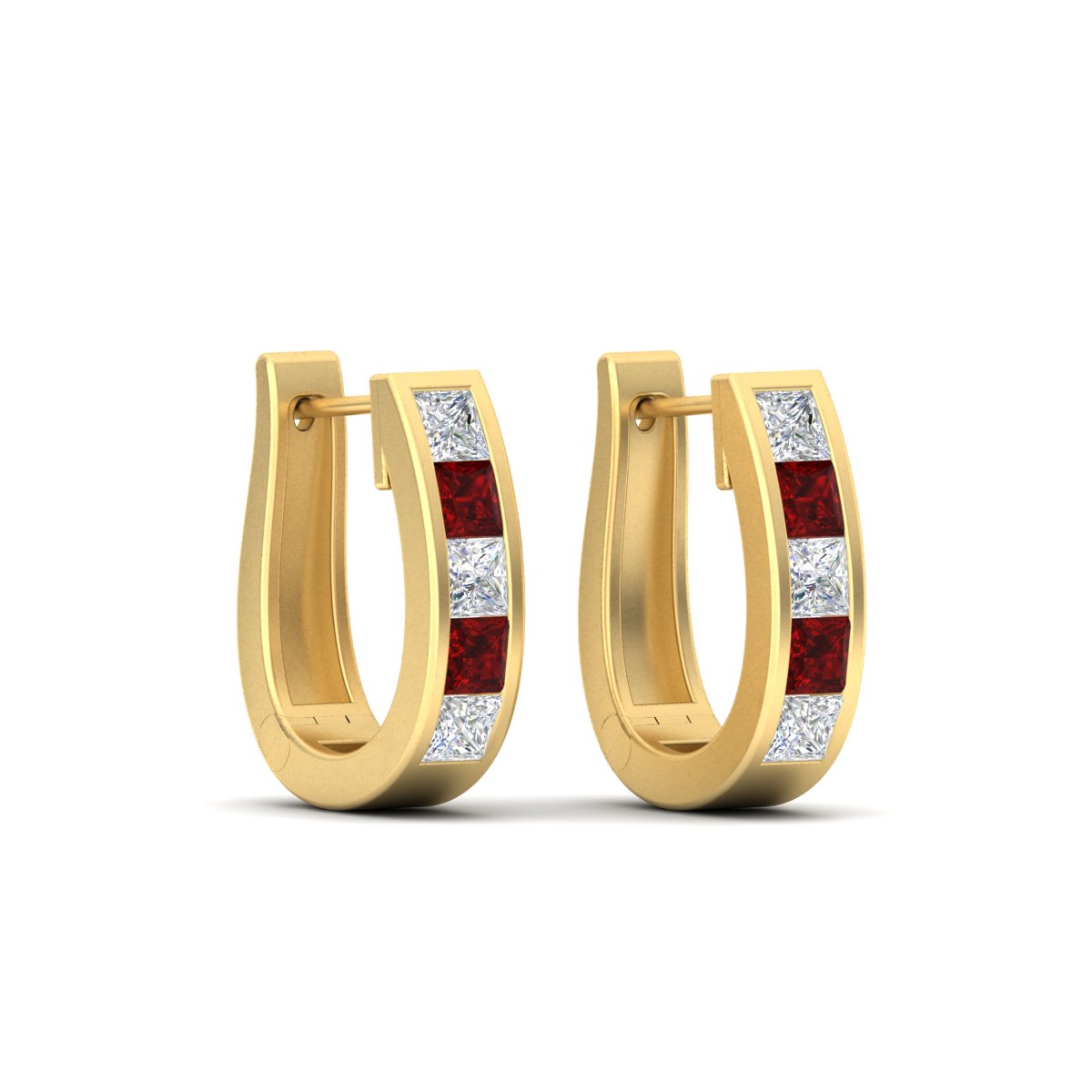 Channel Set Huggie Hoop Earring