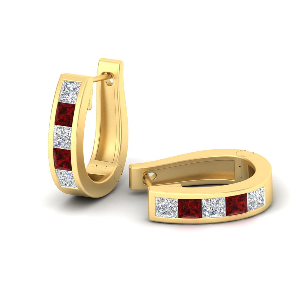 Channel Set Huggie Hoop Earring