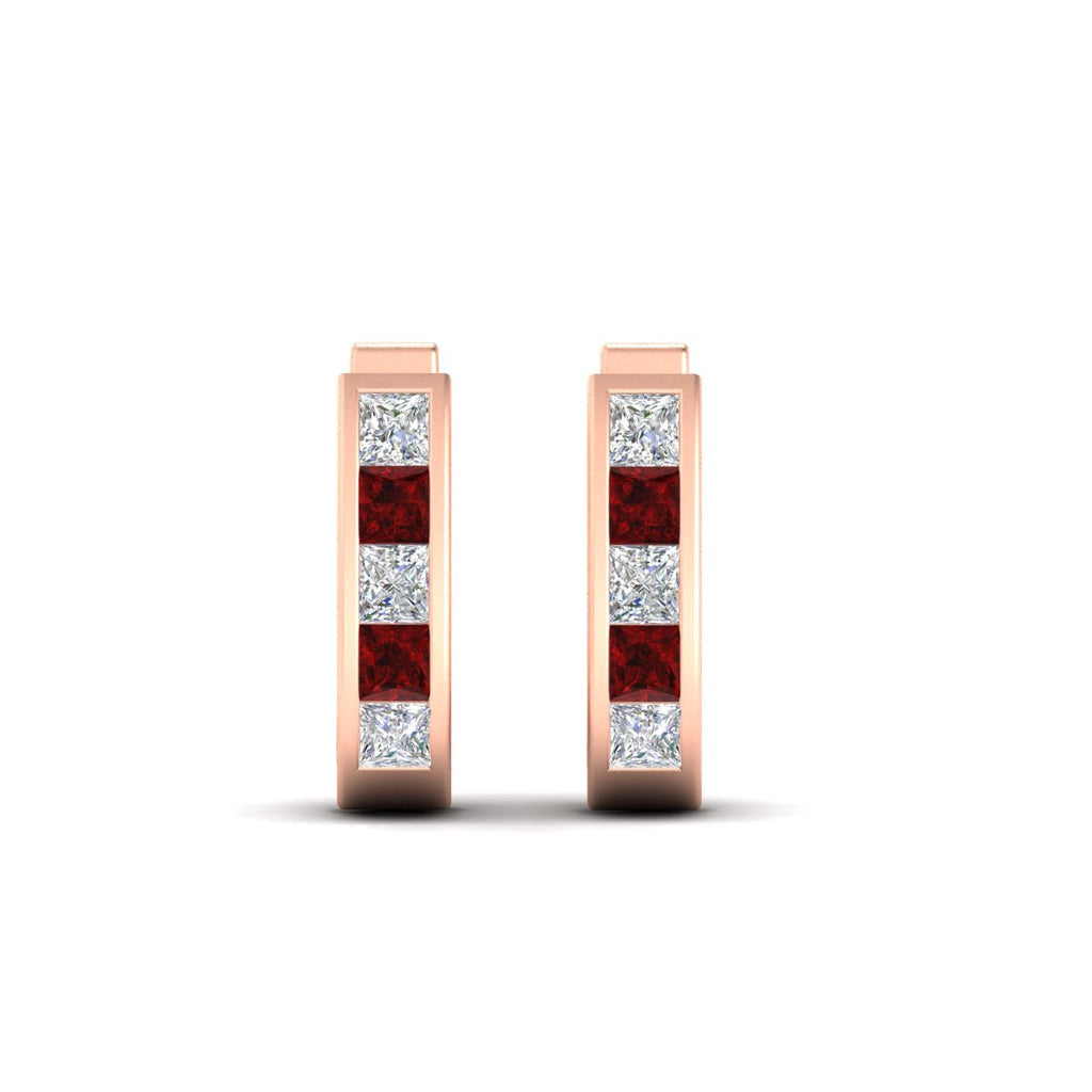 Channel Set Huggie Hoop Earring