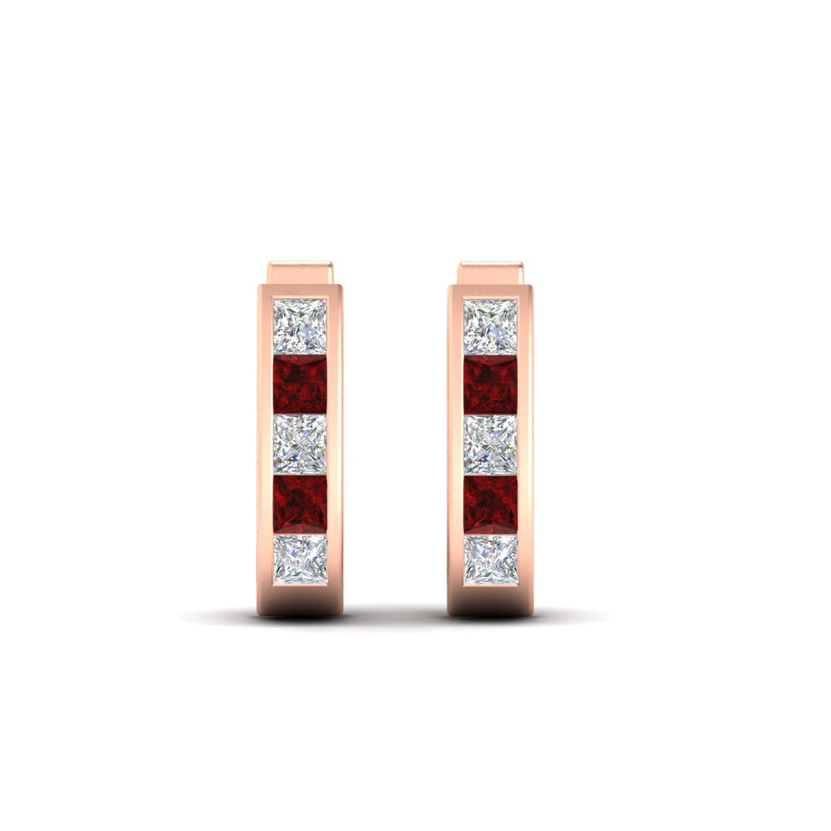 Channel Set Huggie Hoop Earring