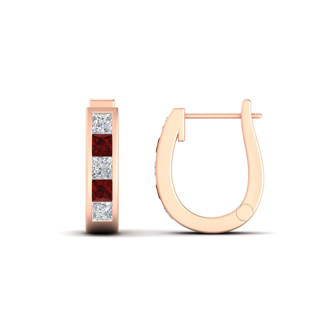 Channel Set Huggie Hoop Earring