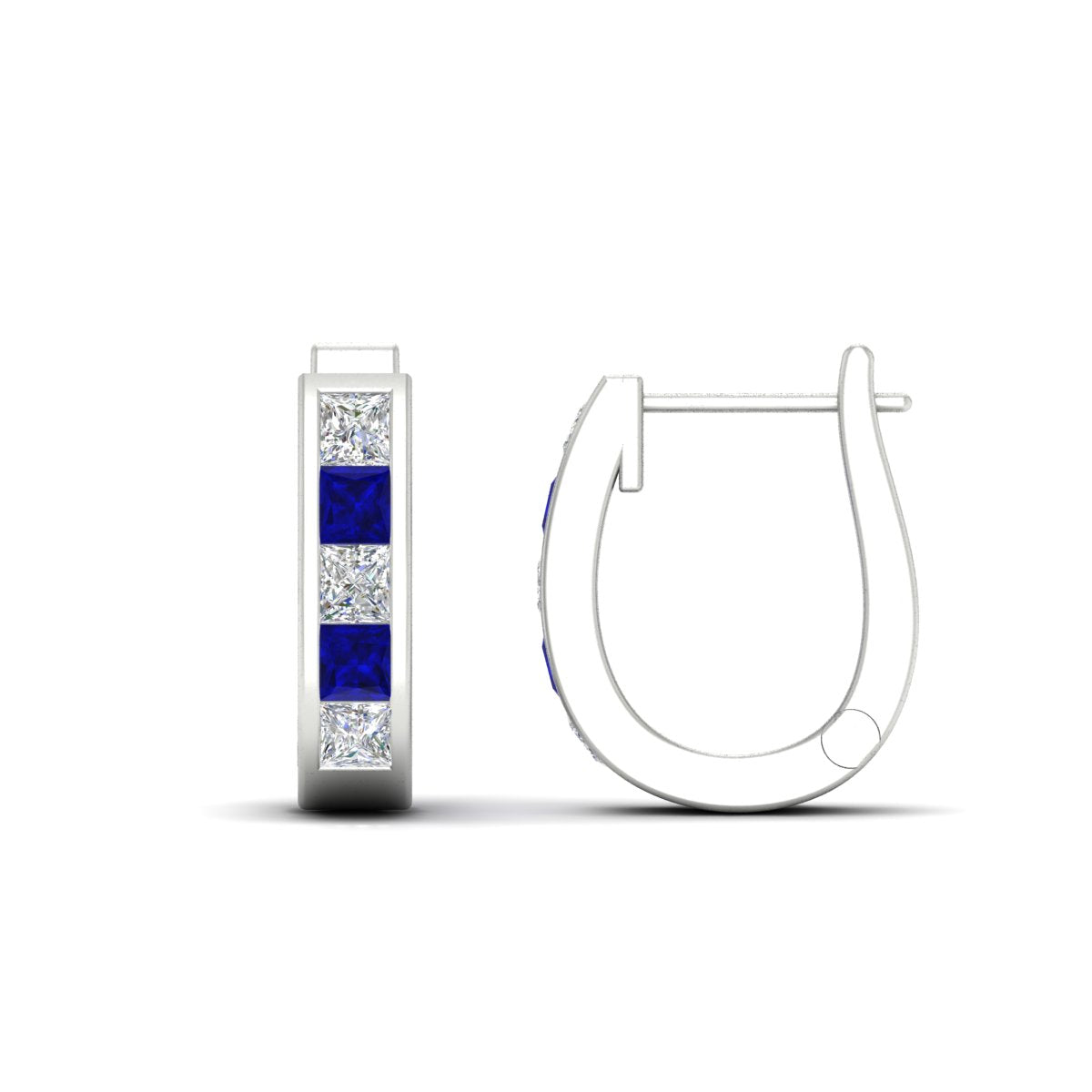 Channel Set Huggie Hoop Earring