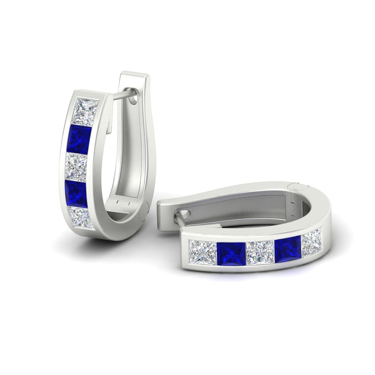 Channel Set Huggie Hoop Earring