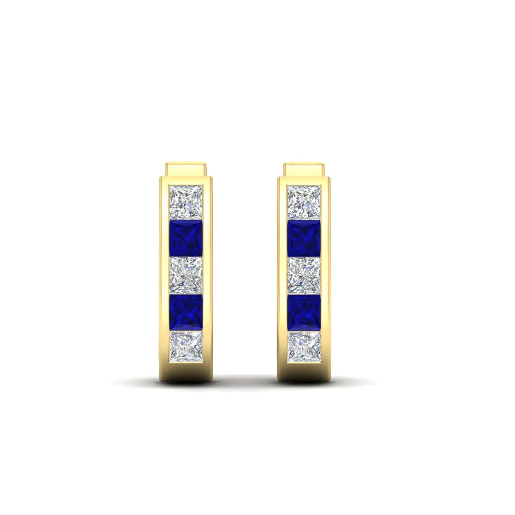 Channel Set Huggie Hoop Earring